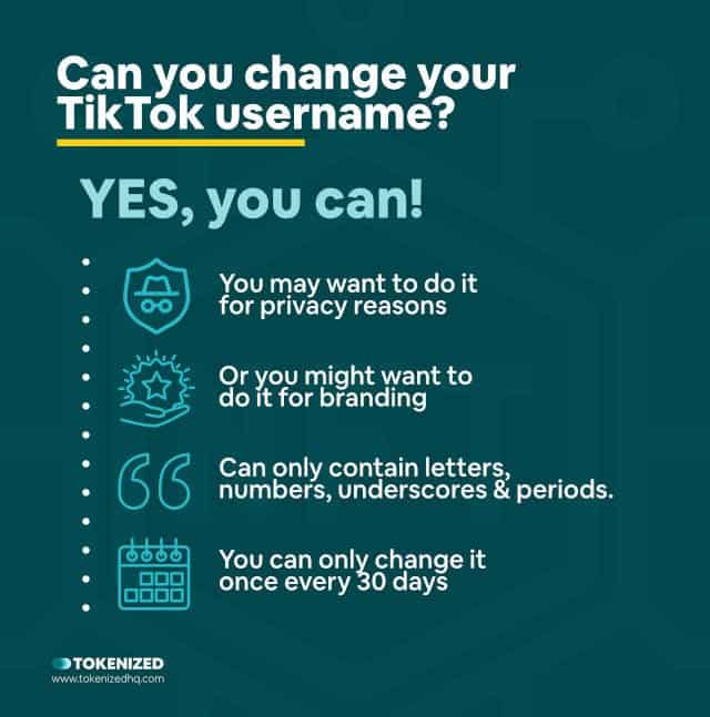 Infographic explaining that you can in fact change your TikTok username.