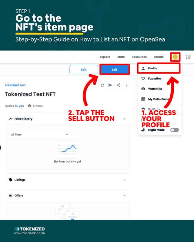 Step-by-step guide on how to list NFT on OpenSea – Step 1