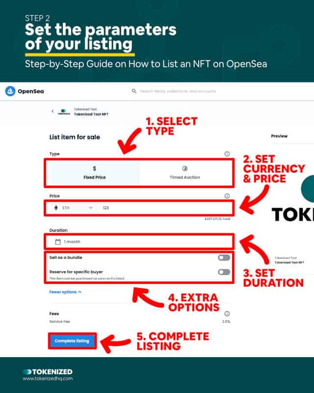 Step-by-step guide on how to list NFT on OpenSea – Step 2