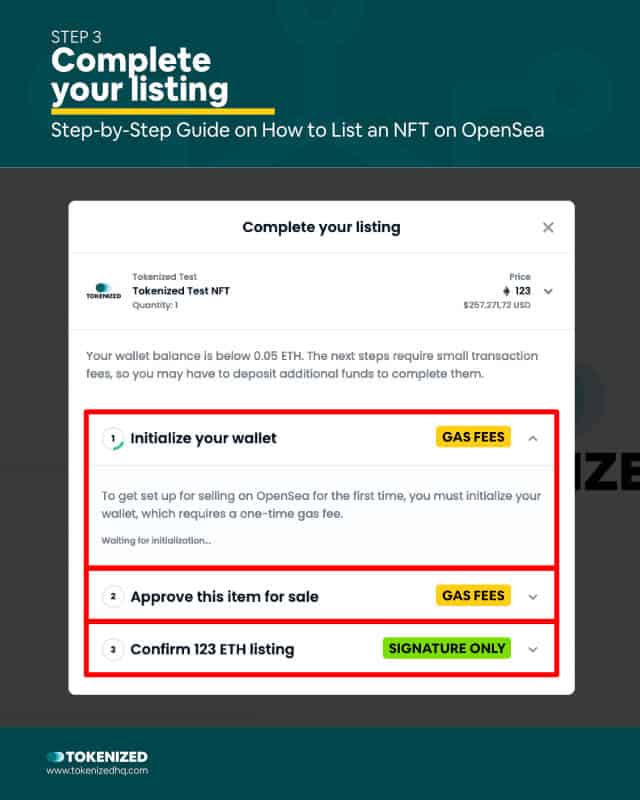 Step-by-step guide on how to list NFT on OpenSea – Step 3