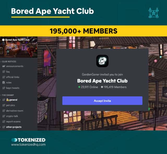 Screenshot of the Bored Ape Yacht Club NFT Community Discord