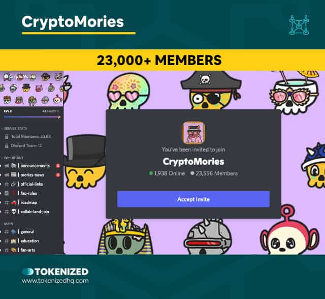 Screenshot of the CryptoMories NFT Community Discord
