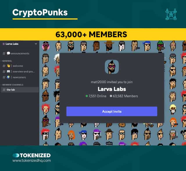 Screenshot of the CryptoPunks NFT Community Discord