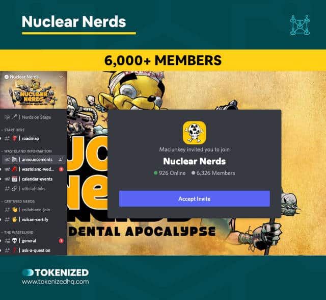 Screenshot of the Nuclear Nerds NFT Community Discord