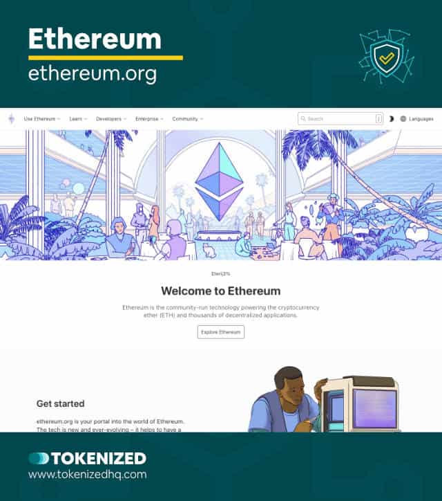 Screenshot of the Ethereum blockchain website.