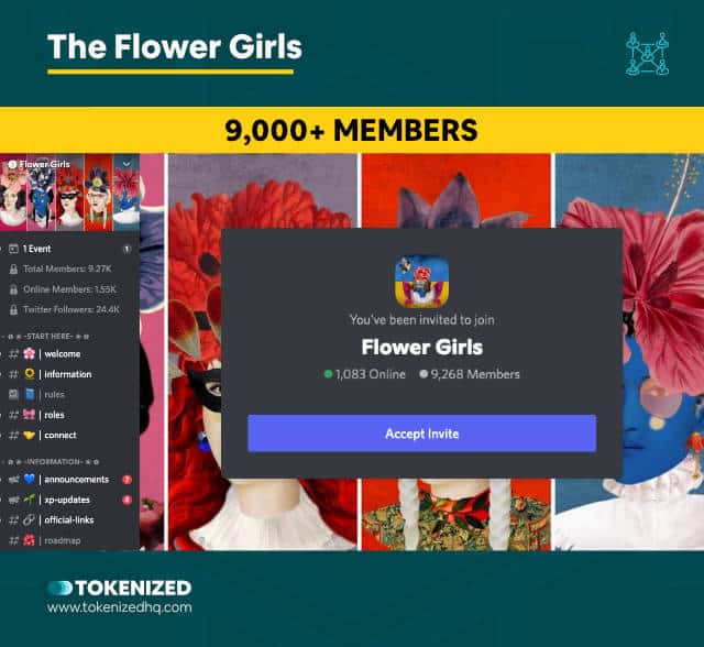 Screenshot of the Flower Girls NFT Community Discord