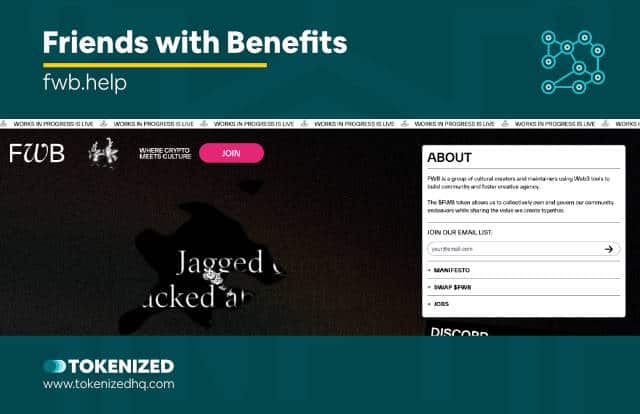 Screenshot of the Friends with Benefits website from our list of DAOs.