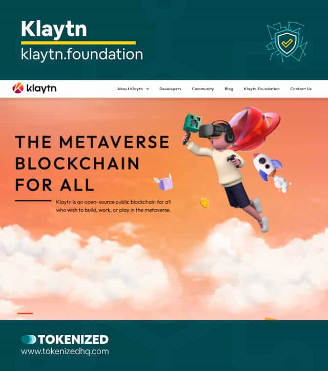 Screenshot of the Klaytn blockchain website.
