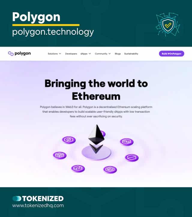 Screenshot of the Polygon blockchain website.