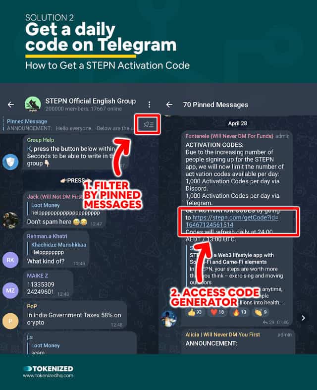 How to Get a STEPN Activation Code – Solution 2: Telegram