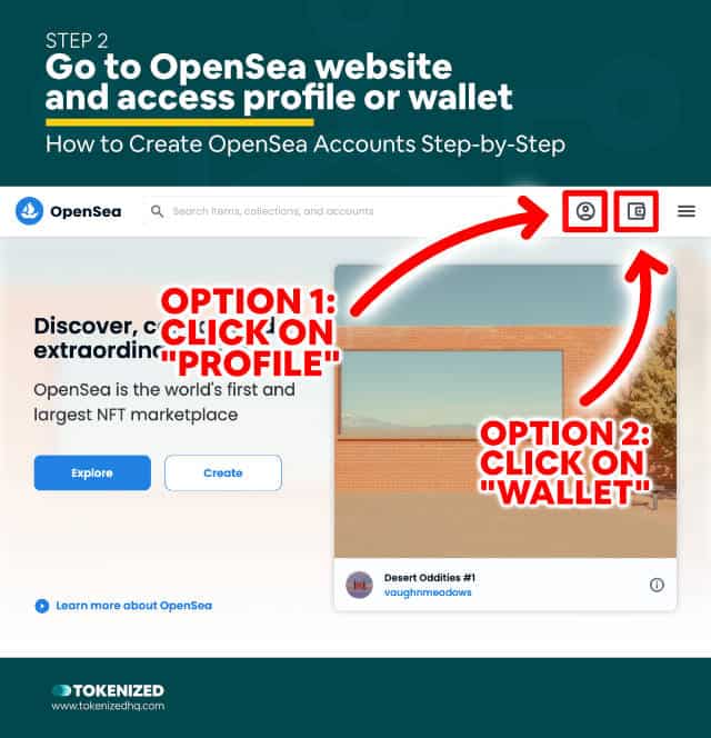 Step-by-step guide on how to create OpenSea accounts – Step 2