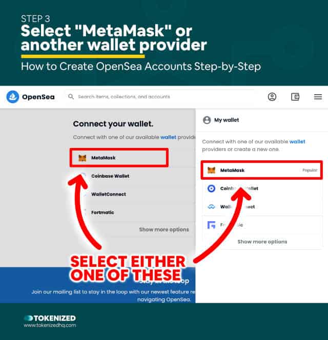 Step-by-step guide on how to create OpenSea accounts – Step 3