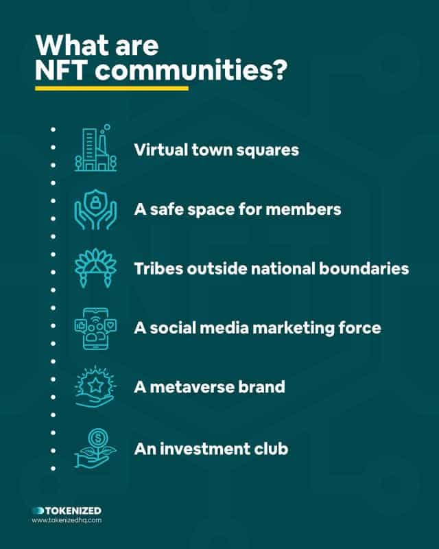 Infographic explaining what NFT communities are.