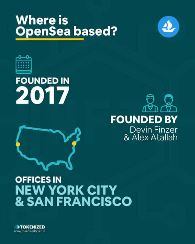 Infographic showing where OpenSea is based.