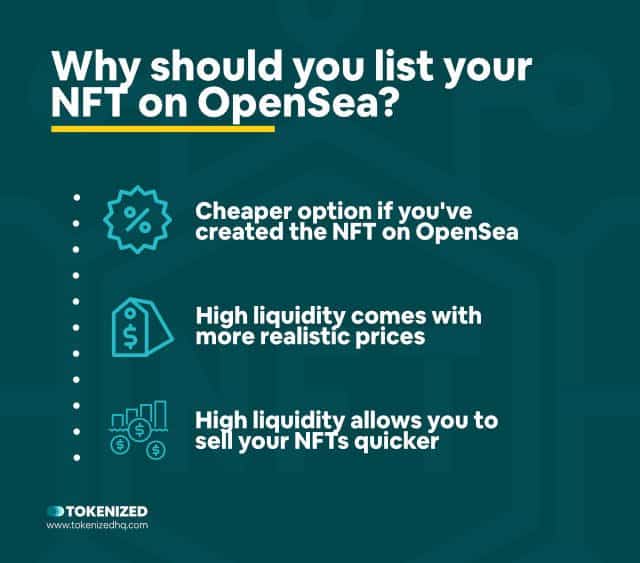 Infographic explaining why you should know how to list NFT on OpenSea