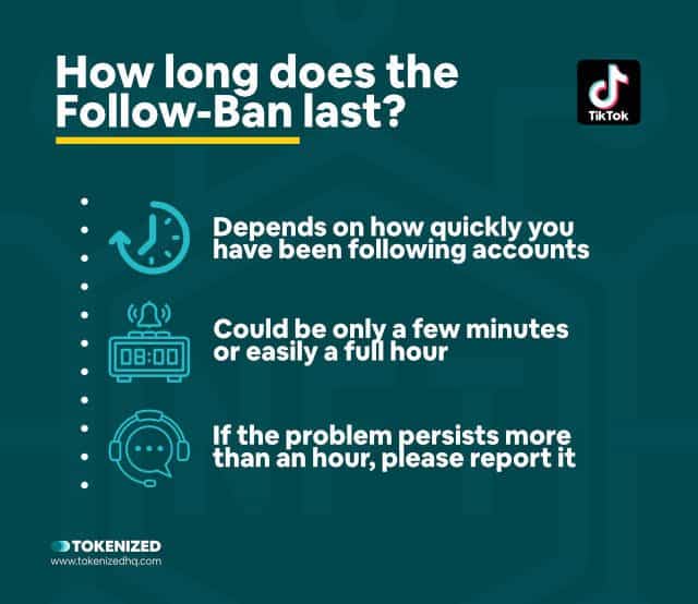 Infographic explaining how long a follow-ban usually lasts.