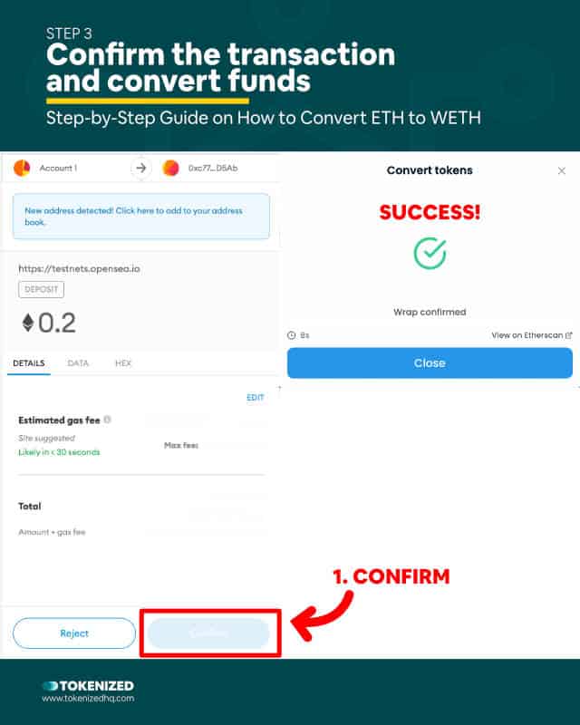 how to convert eth to weth in smart contract