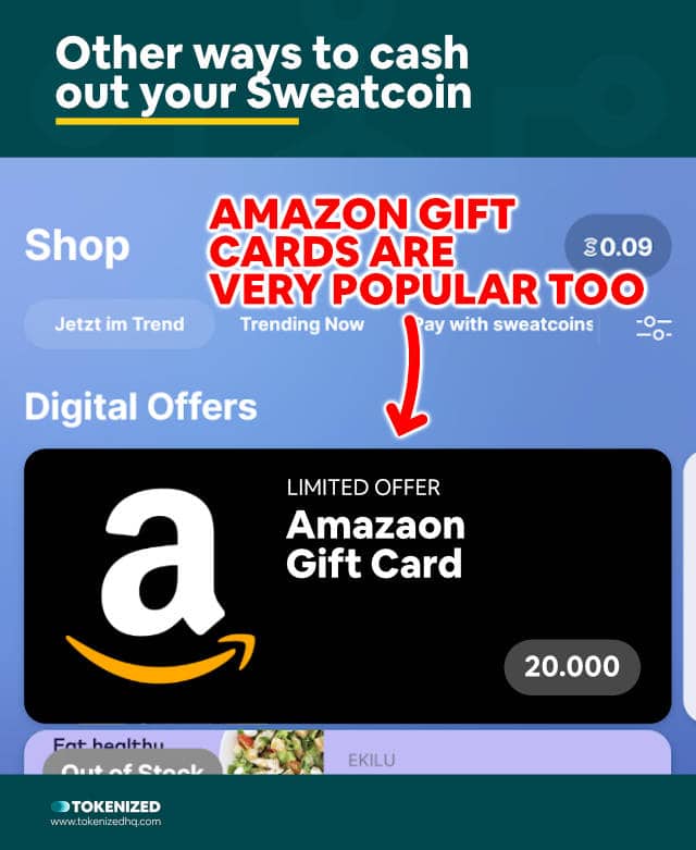 Infographic showing other ways to cash out your Sweatcoin.