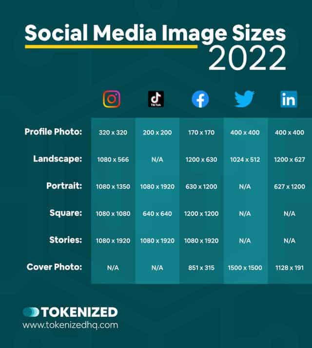 Cheat Sheet: Infographic showing an overview of the primary social media image sizes in 2022.