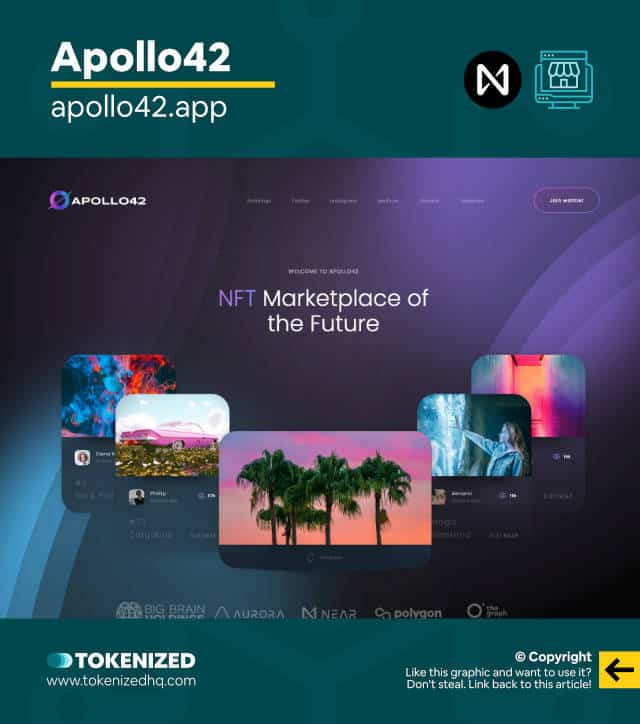 Screenshot of the Apollo42 NEAR NFT marketplace website.