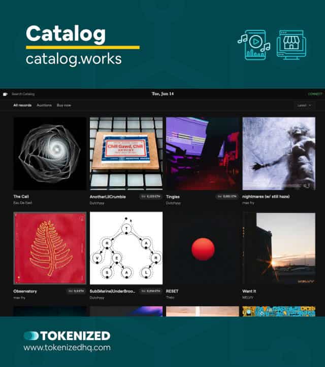 Screenshot of the Catalog NFT marketplace music fans love.