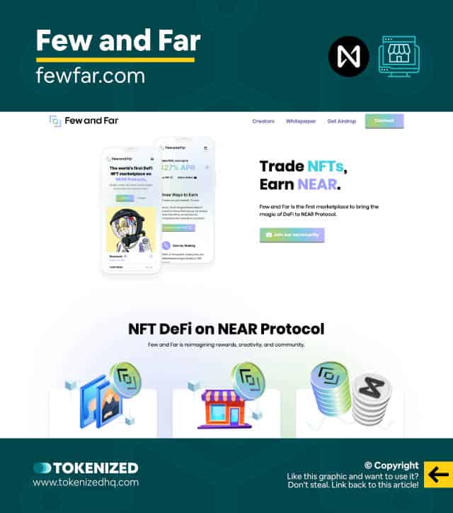 Screenshot of the Few and Far NEAR NFT marketplace website.