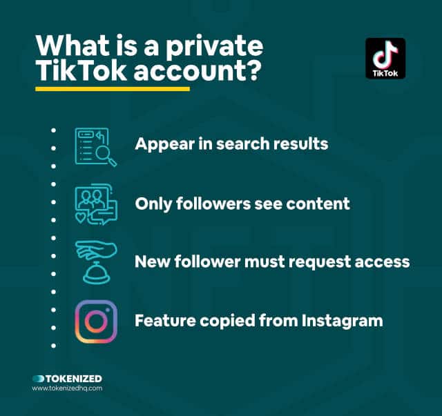 Infographic explaining what a private TikTok account is.