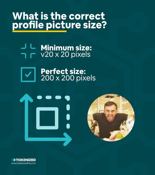 Infographic explaining what the correct profile pictures size for TikTok is.
