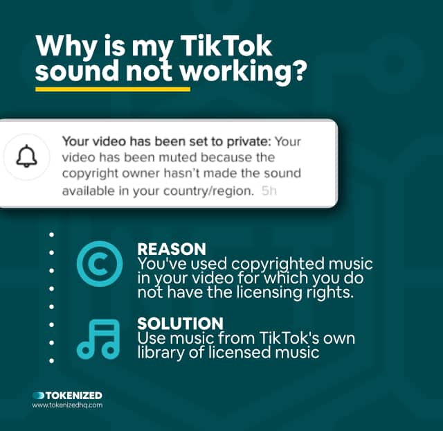 Infographic explaining why your videos are being muted by TikTok.