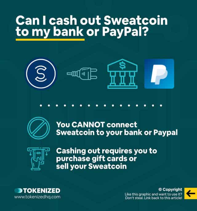 can i cash out sweatcoin to my bank account or paypal infographic
