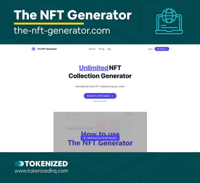 Screenshot of The NFT Generator 10k collection tool.