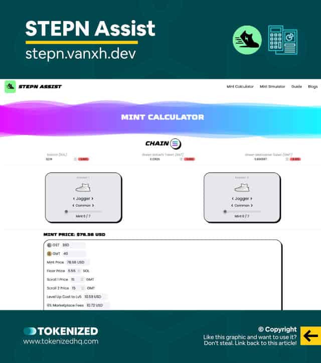Screenshot of the STEPN Assist website.