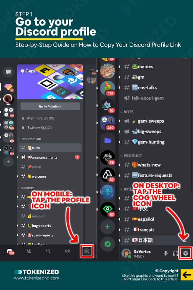 how to send a link to your discord profile