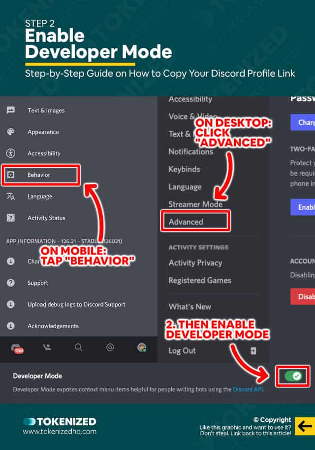 Step-by-step guide on how to copy your Discord profile link – Step 2