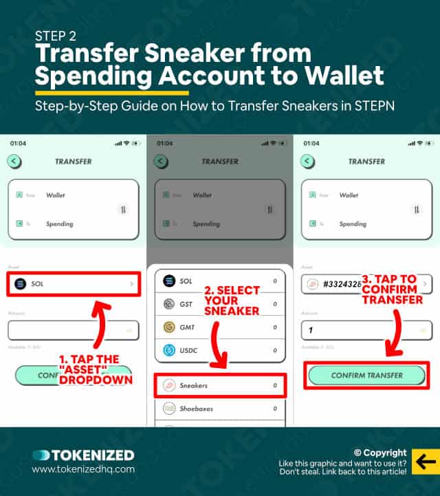 Step-by-step guide on how to transfer Sneakers in STEPN – Step 2