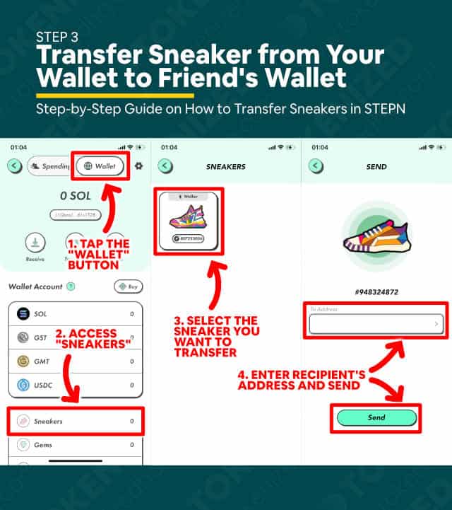 Step-by-step guide on how to transfer Sneakers in STEPN – Step 3