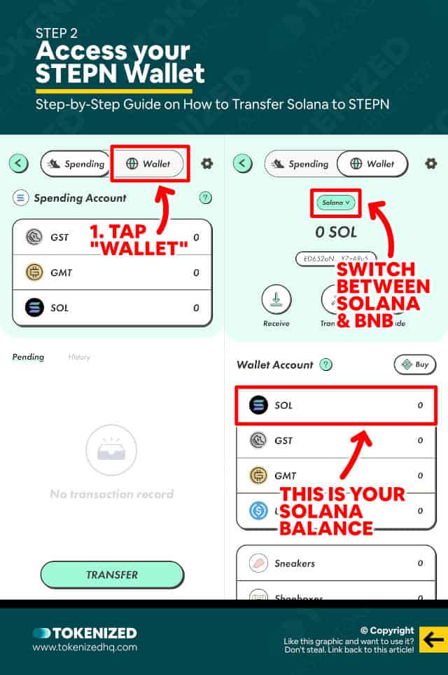 Step-by-step guide on how to transfer Solana to STEPN – Step 2