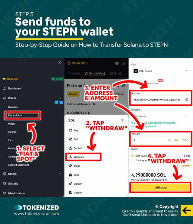 Step-by-step guide on how to transfer Solana to STEPN – Step 5 Binance