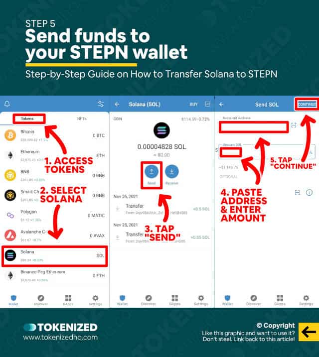 Step-by-step guide on how to transfer Solana to STEPN – Step 5 Trust Wallet