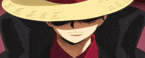 The infamous Luffy from One Piece in a banner GIF.