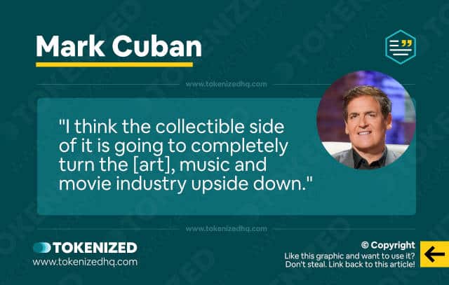 Shareable quote by Mark Cuban about NFTs.