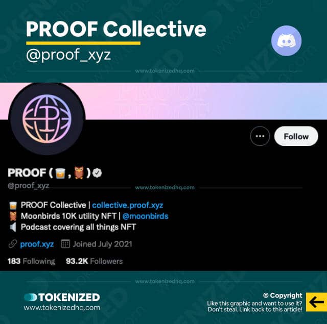 Screenshot of the PROOF Collective NFT Alpha Group & Discord Server