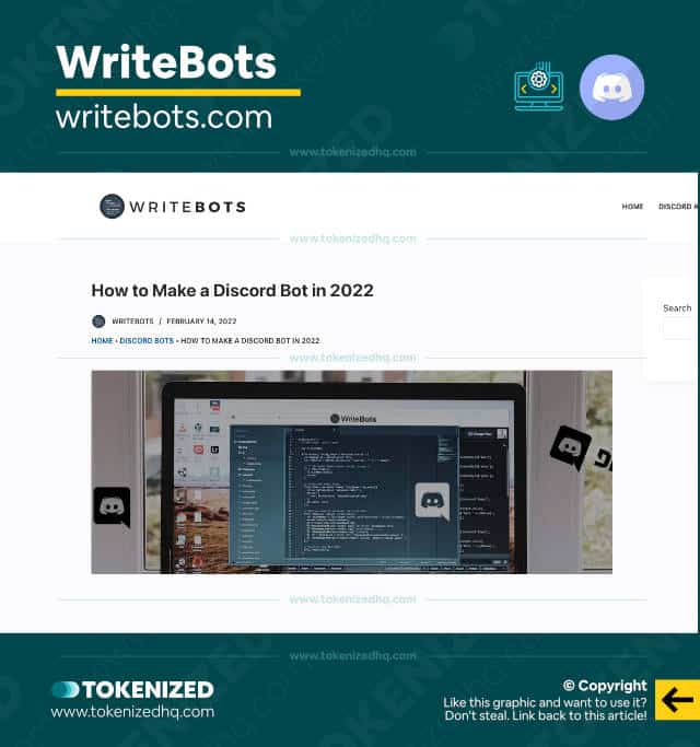 Screenshot of the Discord bot tutorial at WriteBots.