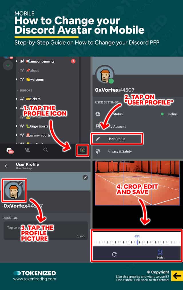 Step-by-step guide on how to change your Discord avatar on mobile.