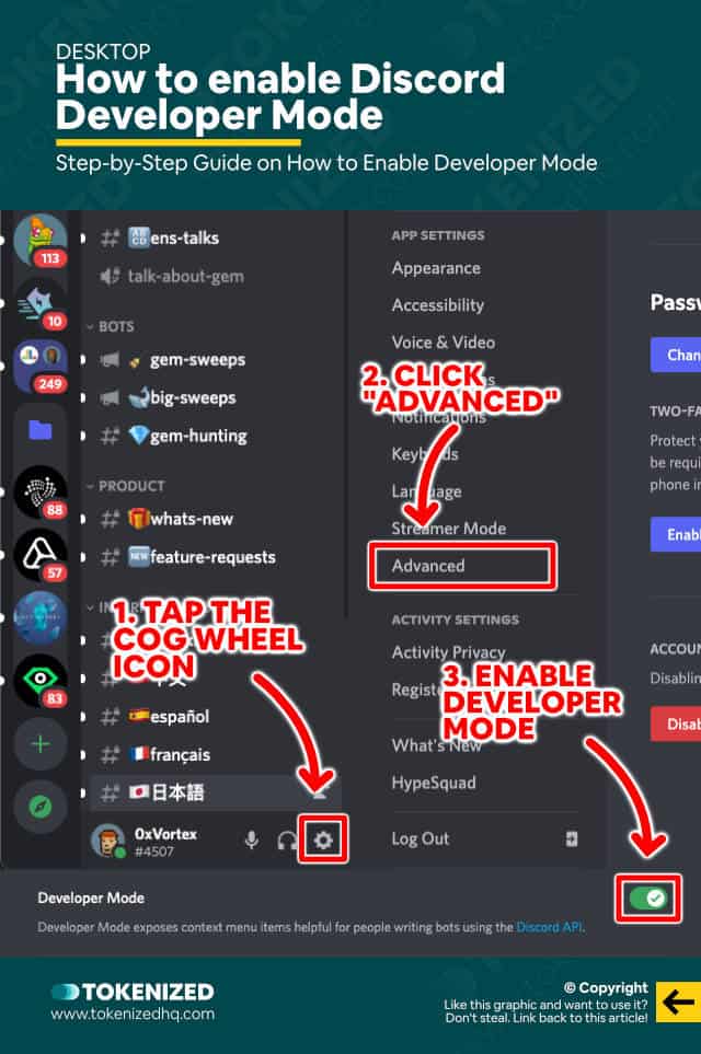 How to enable Discord Developer Mode