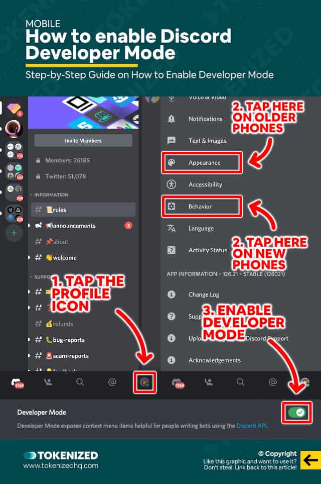 Step-by-step guide on how to enable Discord Developer Mode on mobile devices.
