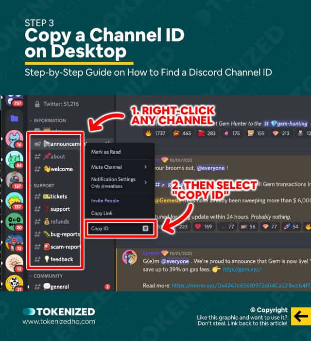 Step-by-step guide on how to get a Discord channel ID – Step 3 on Desktop