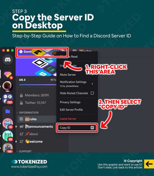 Step-by-step guide on how to find a Discord server ID – Step 3 on Desktop