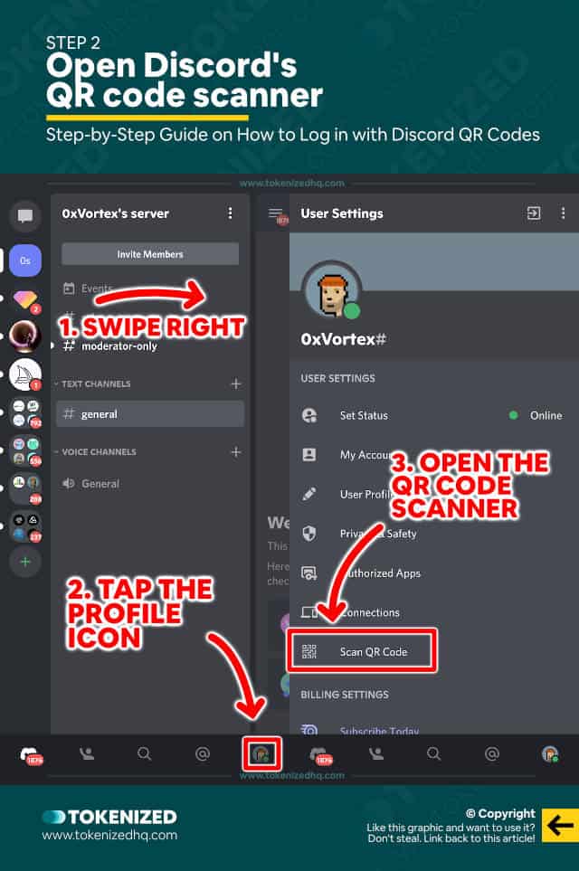 Step-by-step guide explaining how to log in to Discord with a QR code – Step 2