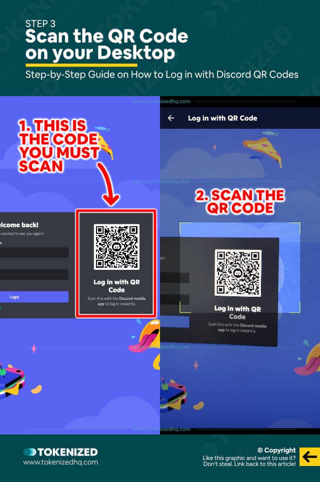 Step-by-step guide explaining how to log in with a Discord QR code – Step 3
